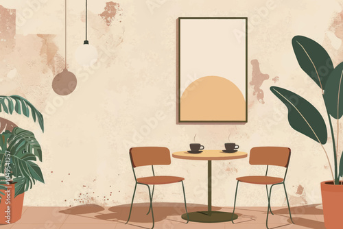 Cozy minimalist café interior design