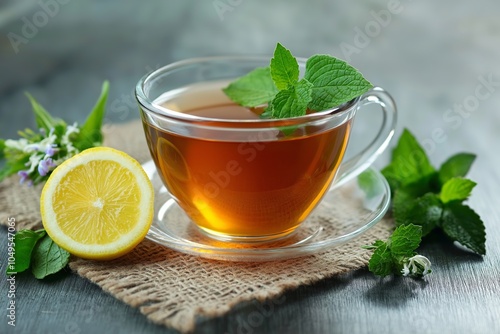 Refreshing Tea Beverage Served in a Beautiful Cup with Natural Ingredients and Aromatic Flavors