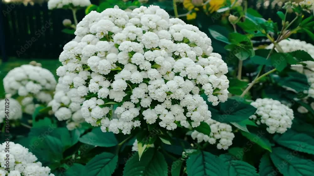 snowball bush known scientifically Viburnum opulus roseum stands out amidst flowering shrubs characterized clusters large white flowers that capture beauty nature full bloom gardening plant flora snowball bush known scientifically Viburnum opulus roseum stands out amidst flowering shrubs characterized clusters large white flowers that capture beauty nature full bloom gardening plant flora