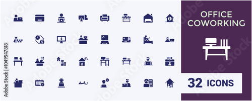 Freelancing icon pack. Related to freelance, job, work from home, comfortable, self-employment, online collaboration and more. Filled icon collections. Vector illustration.
