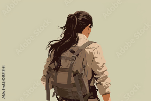 Adventurous woman with backpack