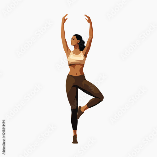 Elegant woman practicing ballet pose