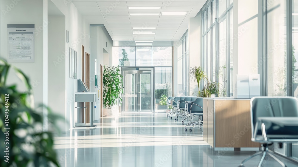 Fototapeta premium Bright, modern healthcare office with essential equipment, perfect for promoting cleanliness and professionalism in healthcare