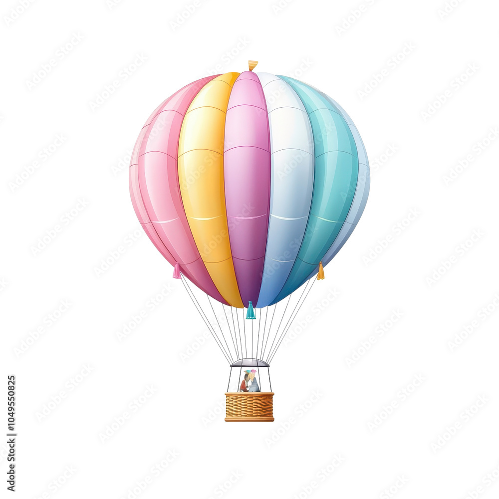 Naklejka premium Flat style balloon illustration, isolated on a white background. cutout png