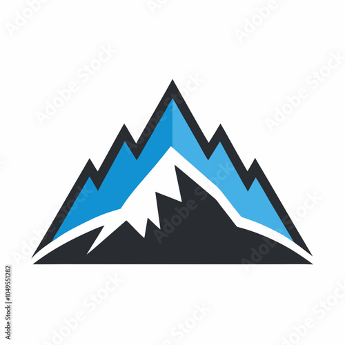 Mountain peak logo silhouette vector illustration on white background