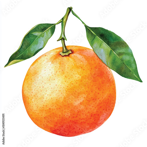 Orange fruit watercolor clipart illustration