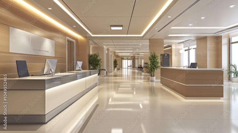 Modern, well-lit healthcare office with medical tools, showcasing a clean and professional environment for healthcare marketing Modern, well-lit healthcare office with medical tools, showcasing a clean and professional environment for healthcare marketing