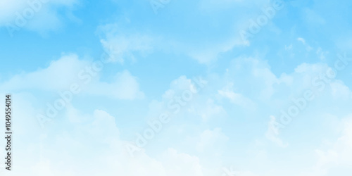 White cloud with blue sky background. Vector cloudscape