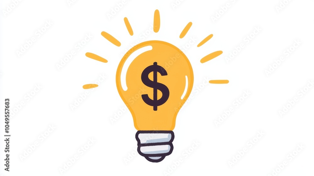 Light bulb with dollar sign, symbolizing great ideas and financial success. Light bulb with dollar sign, symbolizing great ideas and financial success.