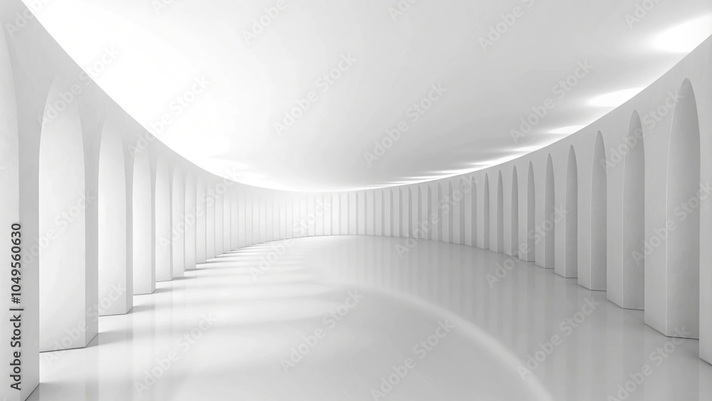 Fototapeta premium Abstract Technology Background. Minimal Architecture Design. White Industrial Wallpaper. Creative Architecture Wallpaper. Monochrome Corporate Design
