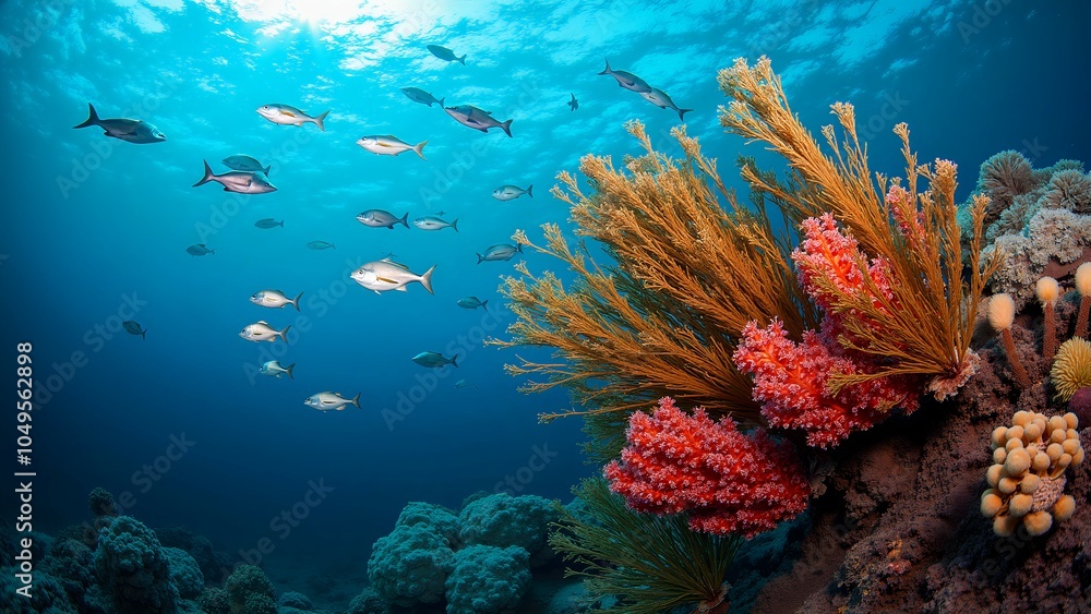 Fototapeta premium Light and shadow of the underwater world