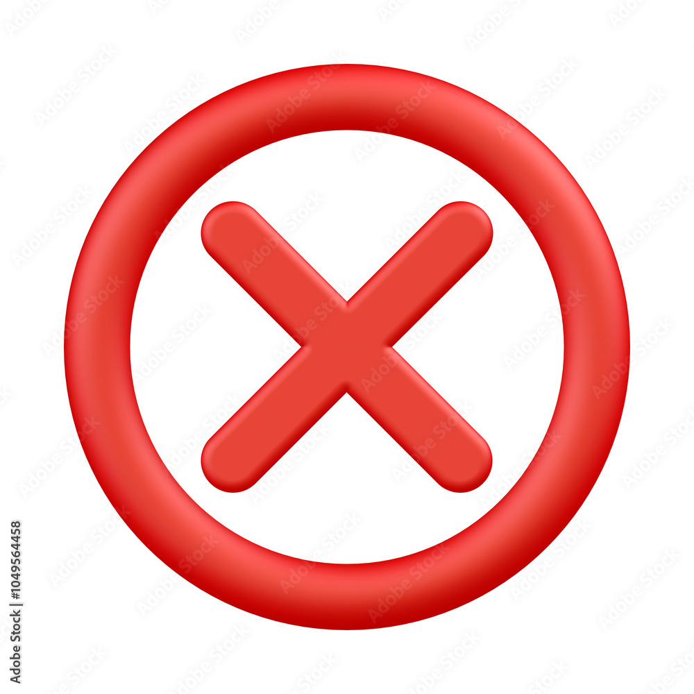 Obraz premium 3d red button with cross