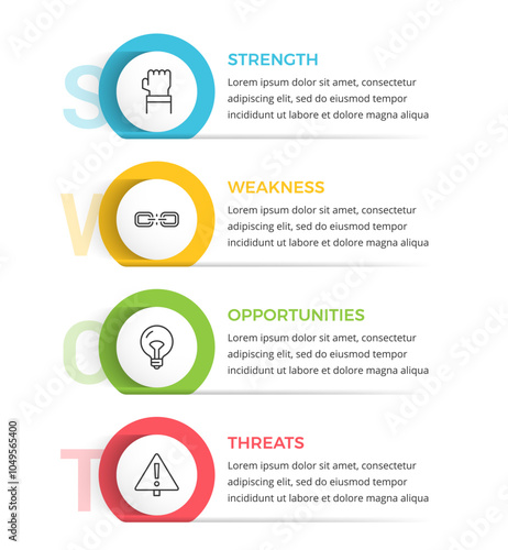 SWOT analysis diagram, infographic template, vector eps10 illustration