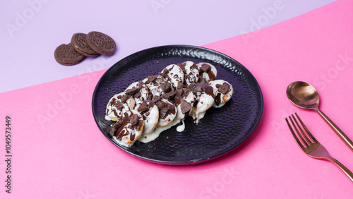 Oreo biscuit with white cream photo