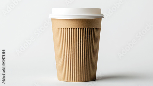 Wallpaper Mural brown paper coffee cup with white lid mockup isolated on white background Torontodigital.ca