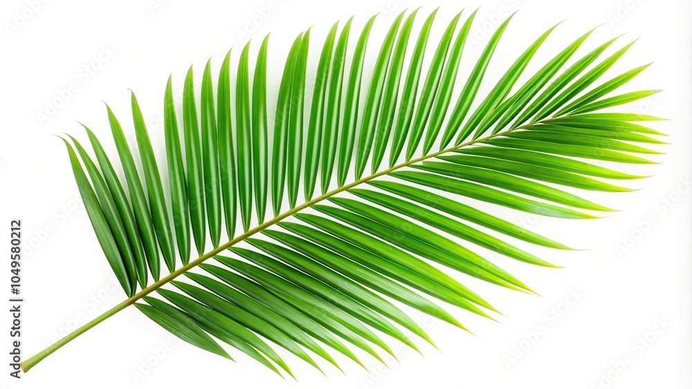 Obraz premium Forced perspective green leaf isolated on white background