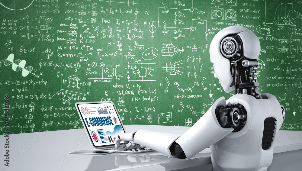 Fototapeta premium E-commerce data software provide modish dashboard for sale analysis to the online retail business