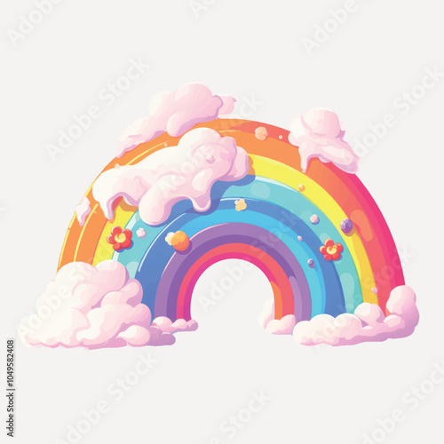 Colorful whimsical rainbow illustration