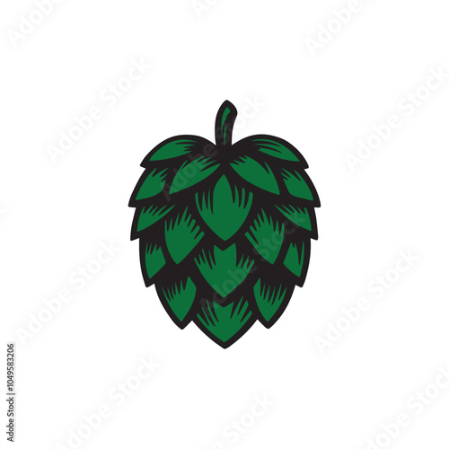 vector illustration of hop cone on white background