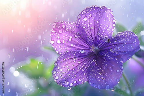 Summer Garden Blooms: Geranium Sanguineum's Purple Cranesbill or Bloody Geranium photo