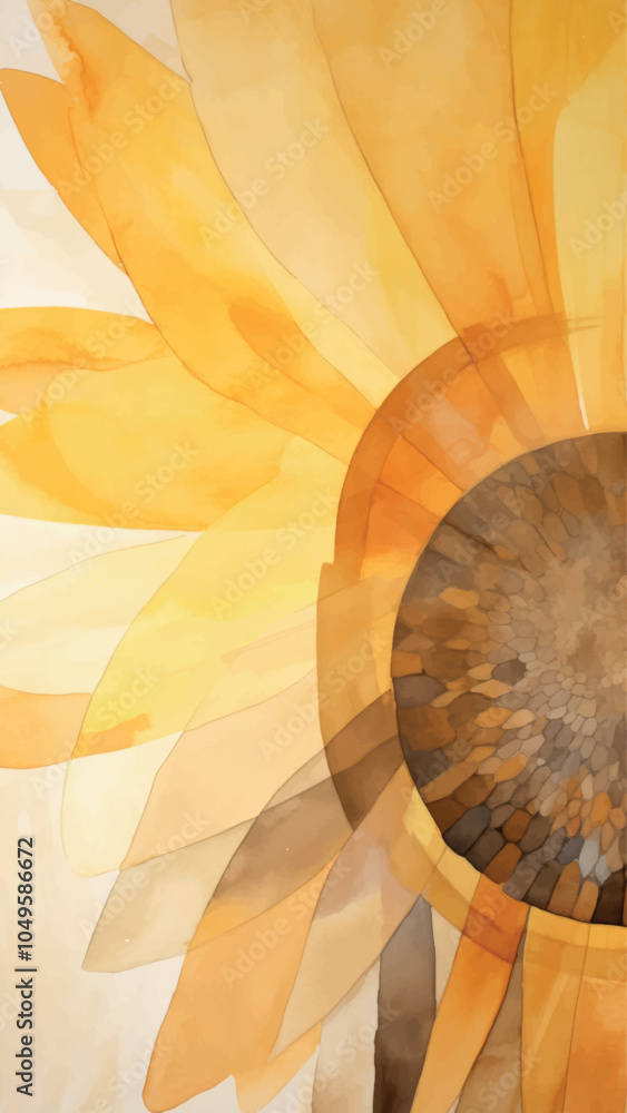 Fototapeta premium Vibrant watercolor sunflower artwork