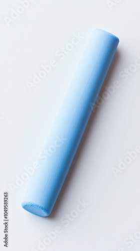 blue chalk stick on white background isolated close up