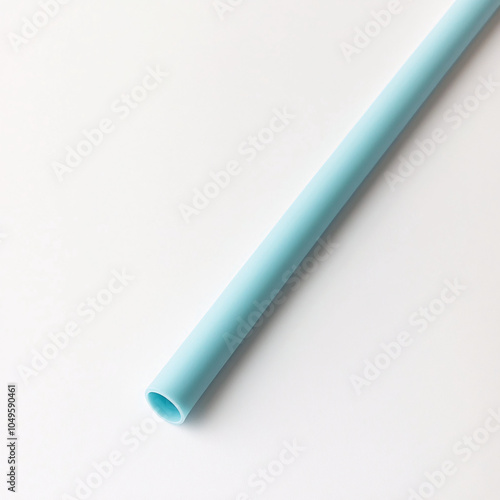 blue silicone straw on a white background