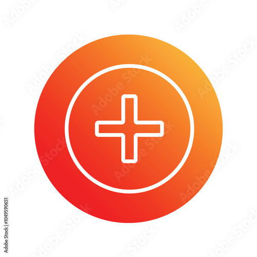 zoom in gradient icon with white background vector stock illustration