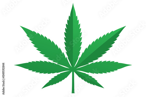 Cannabis leaves | isolated vector silhouette illustration on white background