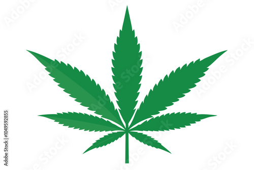 Cannabis leaves | isolated vector silhouette illustration on white background