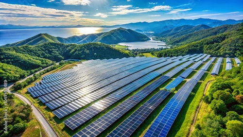 Mega Solar Arrays in Yoshima, Kagawa, Japan - Architectural Marvels of Renewable Energy photo