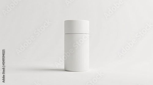 white blank cylinder container mockup on white background 3d render