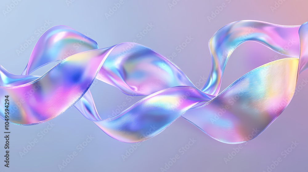 Iridescent ribbon. Holographic Effect. Illustration Iridescent ribbon. Holographic Effect. Illustration