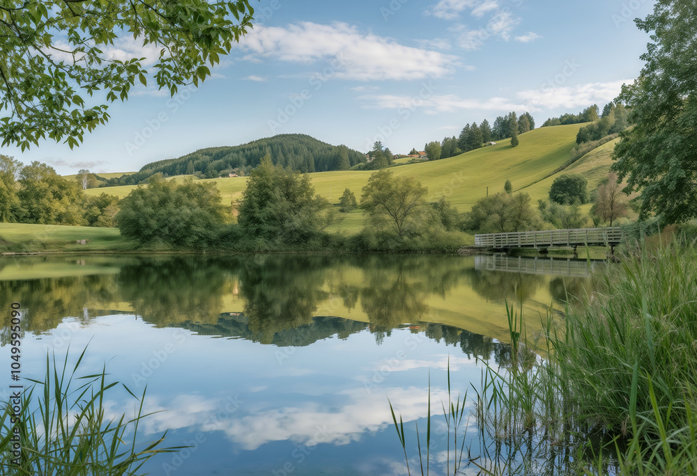 Aerial View of a Meandering River through Forest,natural beauty and historical significance.Impressive summer morning on the Vorderer Gosausee lake. Colorful Aerial View of a Meandering River through Forest,natural beauty and historical significance.Impressive summer morning on the Vorderer Gosausee lake. Colorful