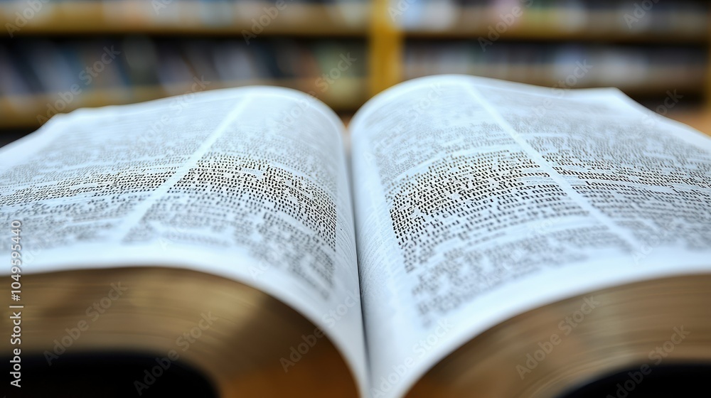 Fototapeta premium Open Bible with Passage in Focus