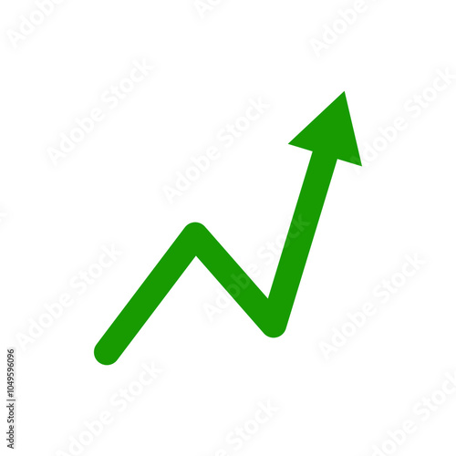 moving up green arrow business high growth increasing stats icon vector illustration 
