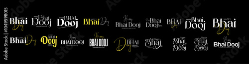 Happy Bhai Dooj Typography Social Media Post 