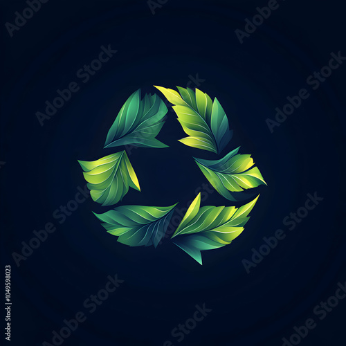 Abstract Logo Design Featuring a Green Leaf Forming an Arrow Shape, Symbolizing Growth and Sustainability