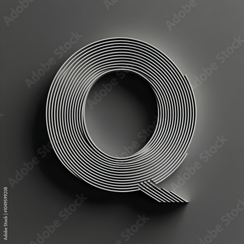 Clean and Minimalist Letter Q Design with Thin Lines, Ideal for Modern Branding and Graphic Projects