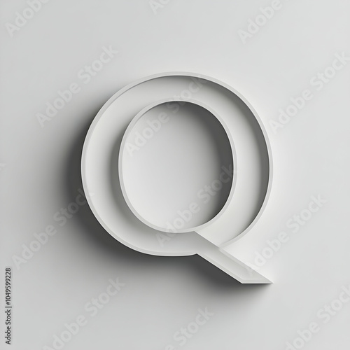 Minimalist Clean Letter Q Design with Thin Lines in Monochrome Style