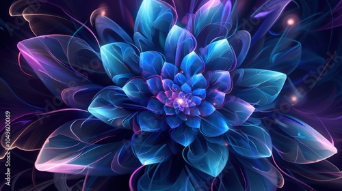 Abstract Blue and Purple Flower