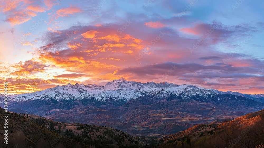 Breathtaking Panoramic View of Snow-Capped Mountains Breathtaking Panoramic View of Snow-Capped Mountains