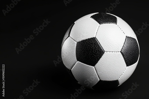 Detailed black and white soccer ball image