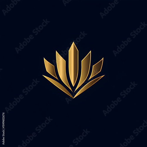 Luxurious Logo Design Featuring a Golden Crown Icon on a Clean Background