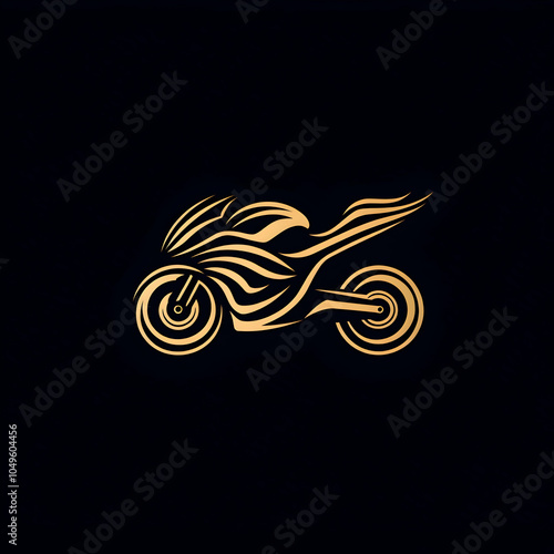 Simple and Elegant Motorcycle Logo Featuring Abstract Shapes in a Modern Design