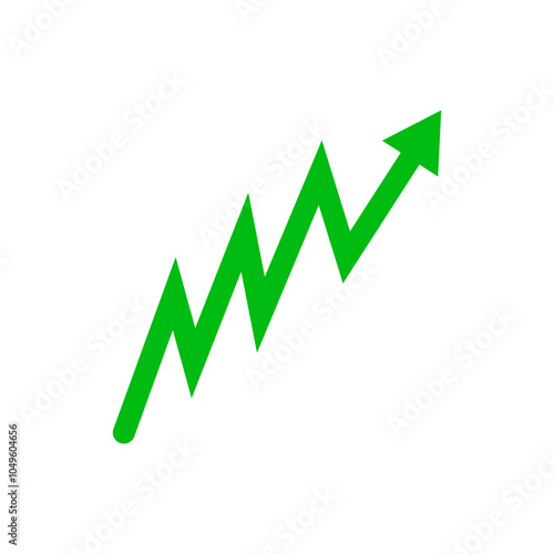 green arrow graph up side business growth increasing top high concept isolated