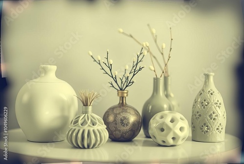 Photogram Decorative Items Small decor items rendered in photogr photo