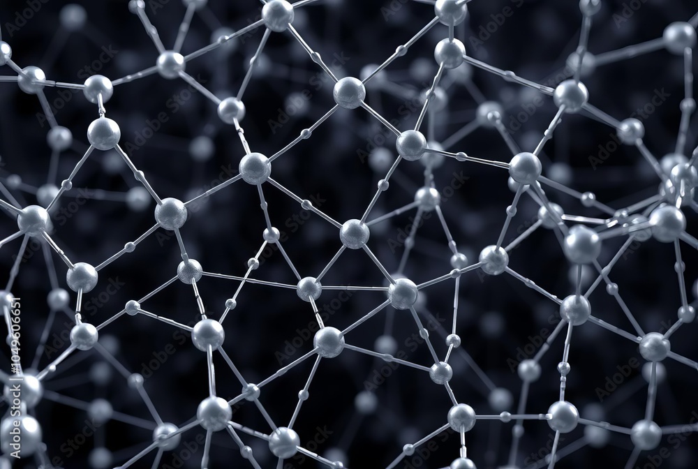 Naklejka premium _ - The web-like structure of molecular bonds.