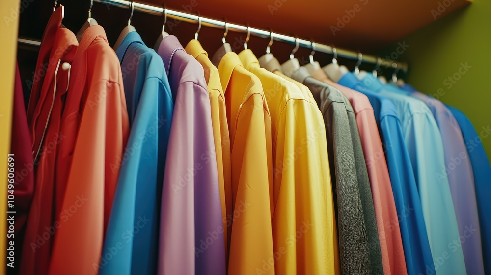 Fototapeta premium Colorful Closet with Stylish Garments