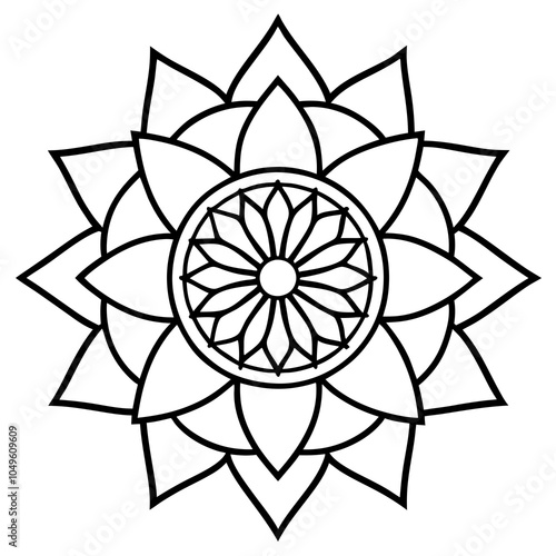 Traditional Mandala Liner Art Vector Illustration